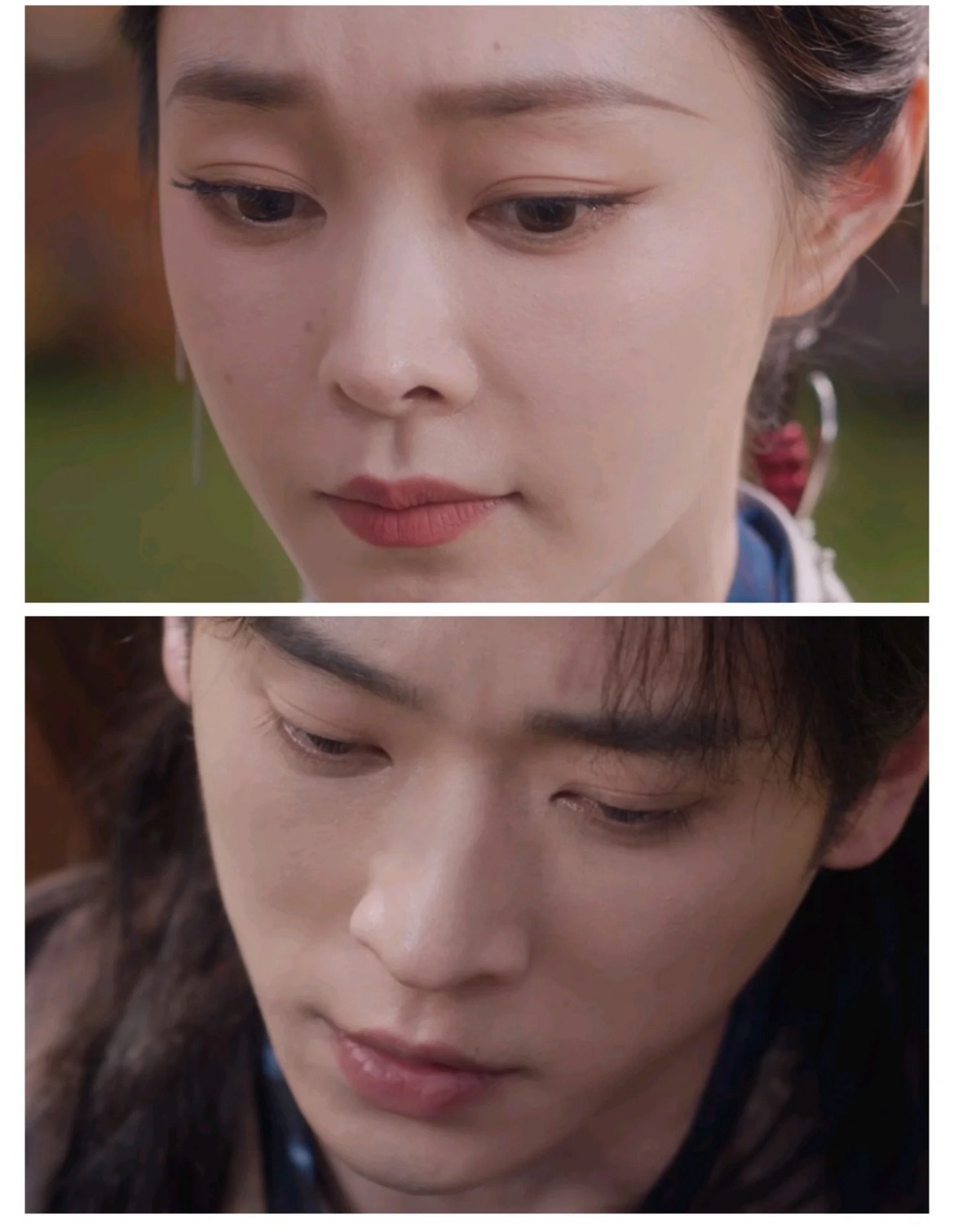 与晋长安真是一点磨皮都不给开与晋长安怼脸镜头来的时候感觉这个剧是一点磨皮都没给开