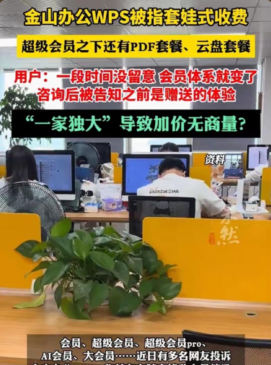 国产办公软件推出会员付费本身符合市场规律，但WPS如今的付费模式之所以频繁引发全