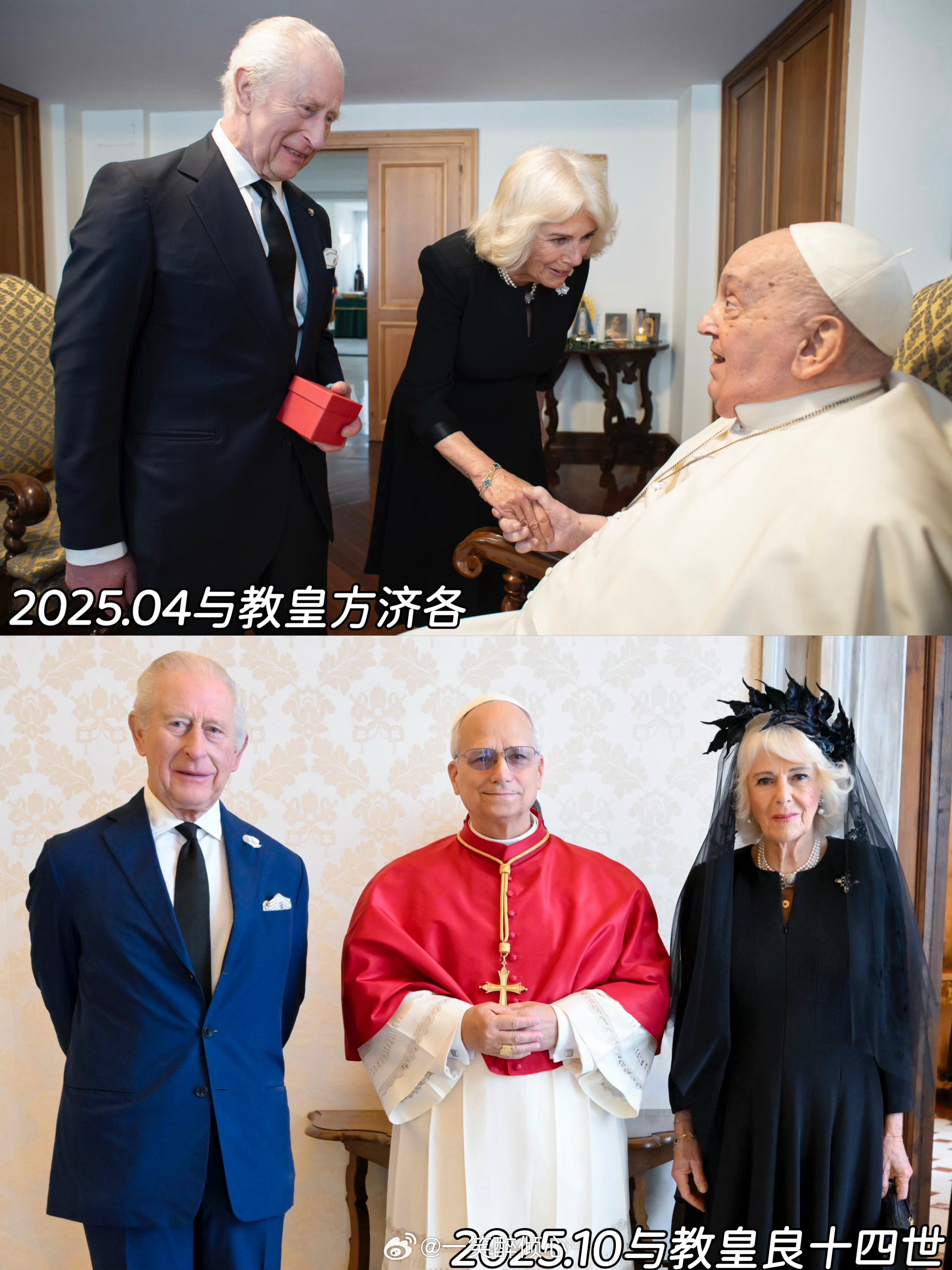 英国王室今年查尔斯三世和卡米拉王后总共访问梵蒂冈2️⃣次见过2️⃣位