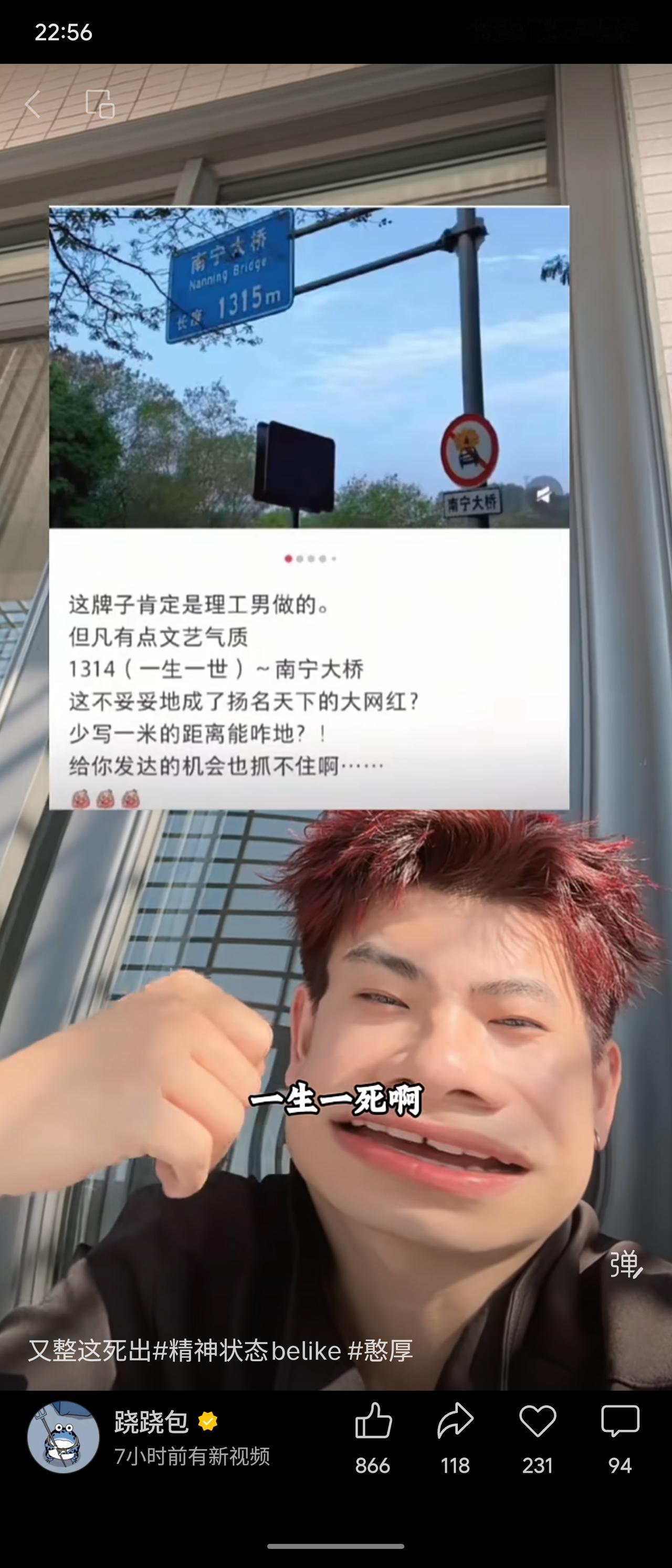 南宁大桥长1315米，因差1米就到寓意“一生一世”的1314，被网友调侃为“一生