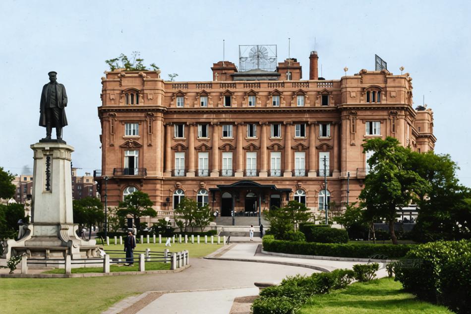 1920年代的大连中央大广场，欧式石砌的五国饭店撑着殖民时期的华丽气场，多层楼宇