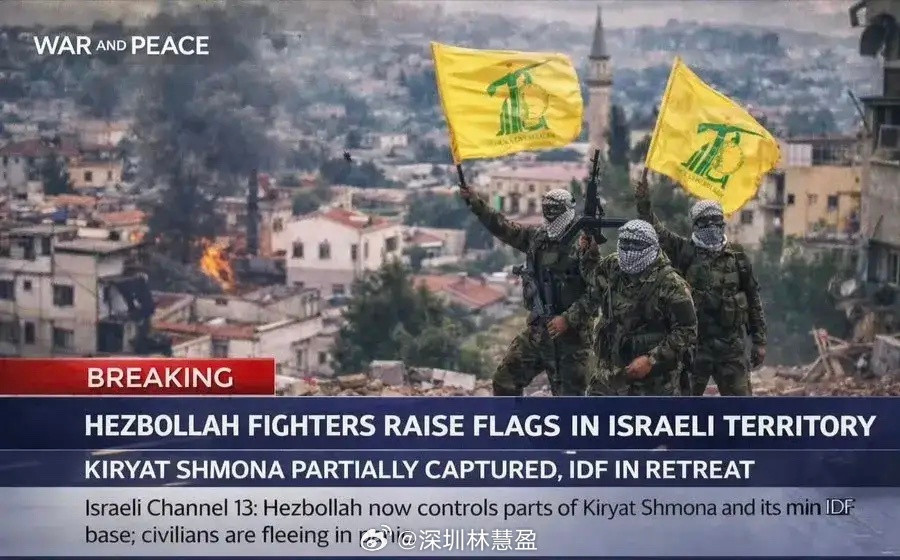 黎巴嫩真主党拉德万部队突破了以色列的防线，在具有战略意义的以色列北部城镇基里亚特