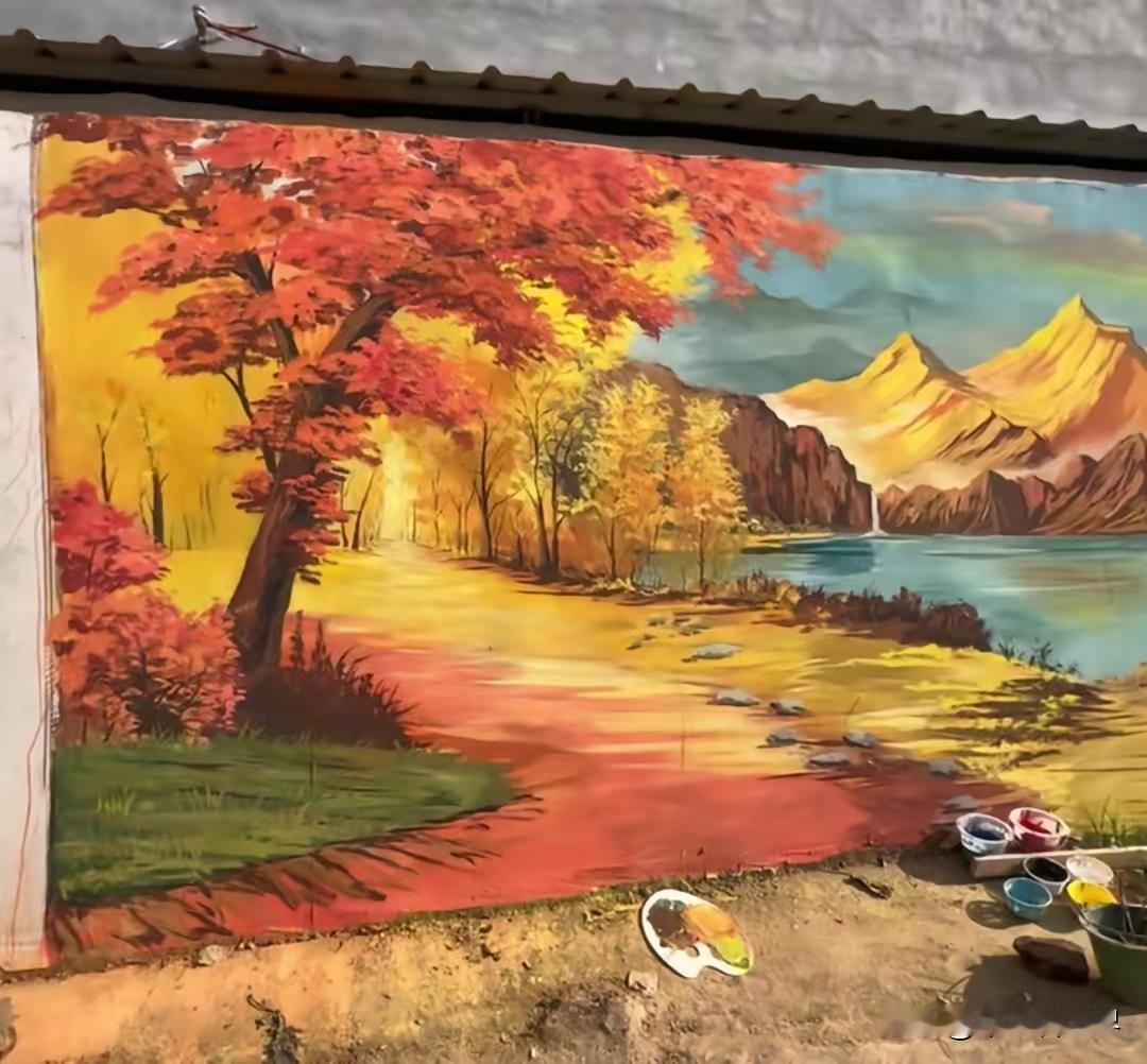 吴承言，这山水画功底不一般妙笔丹青，描绘祖国如画江山；浓墨重彩，展现东方山川