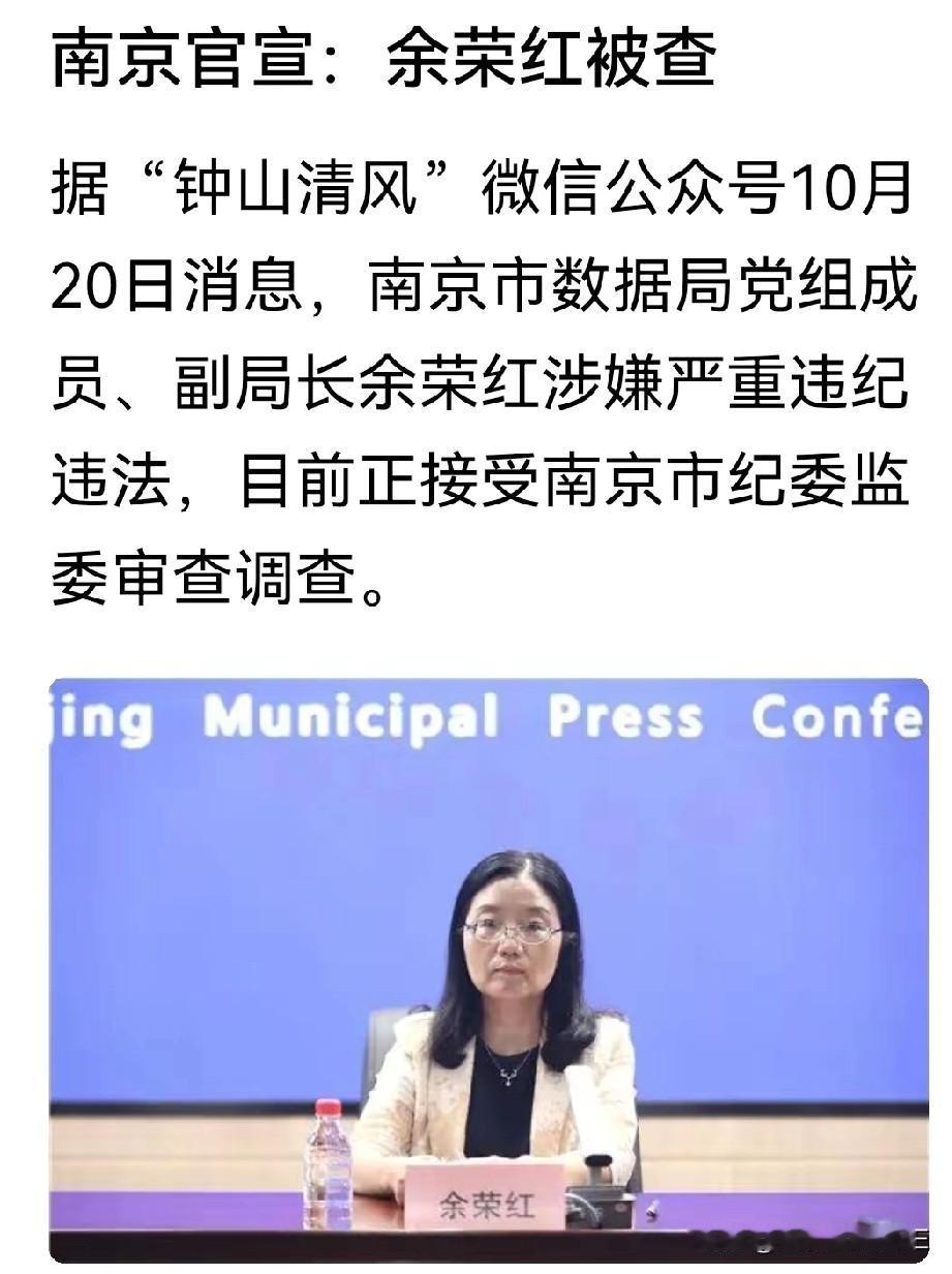 南京数据局余荣红这事，真让人唏嘘！一个刚上任不到一年的副局长，说倒就倒了。数
