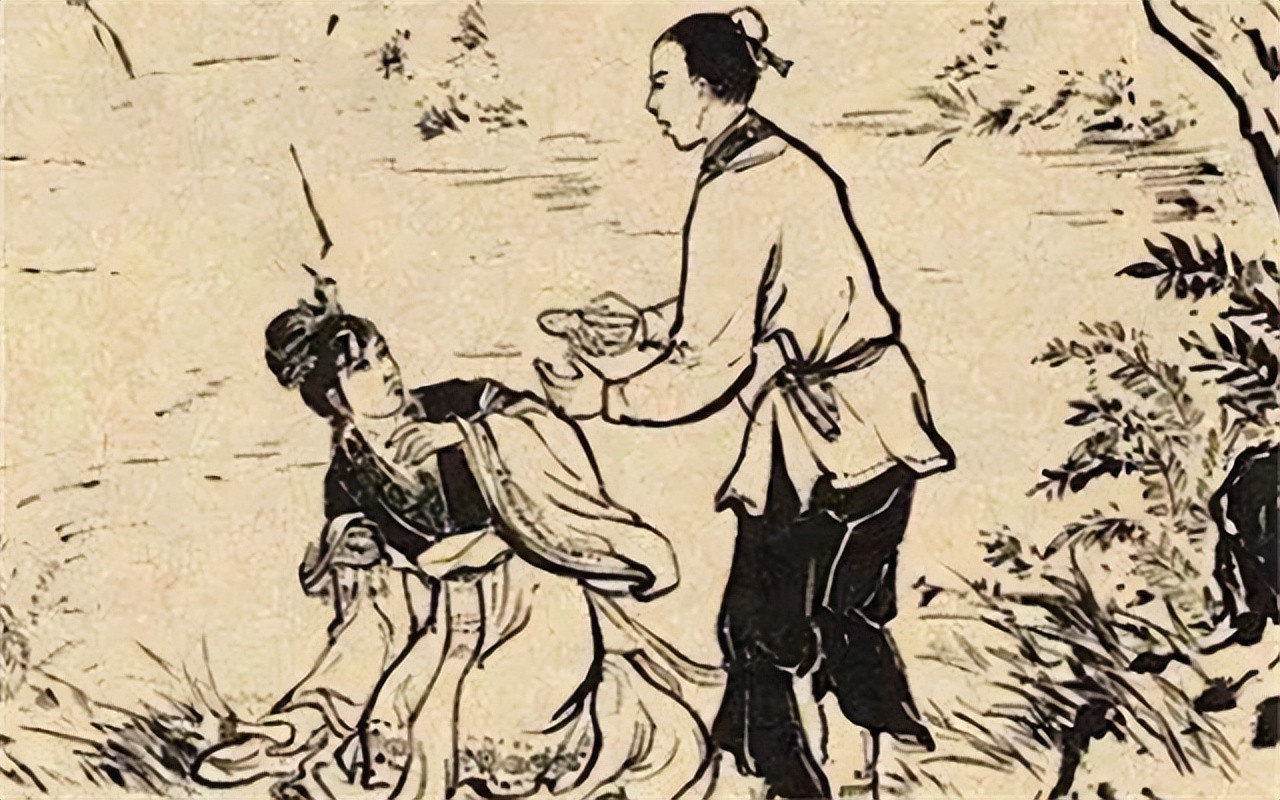 姜老汉的儿子因病去世。一天，姜老汉带着儿媳去山上砍柴，由于天气炎热，两人干了一会