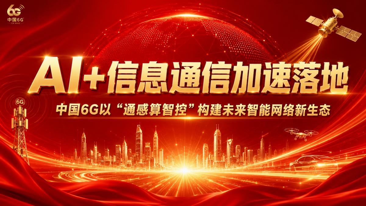 AI+信息通信加速落地，中国6G以“通感算智控”构建未来智能网络新生态近日，