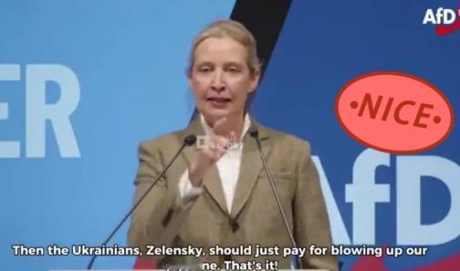 德国政坛炸了锅！1月25日，那位以敢说敢言的德国选择党女大佬爱丽丝·魏德尔，当着