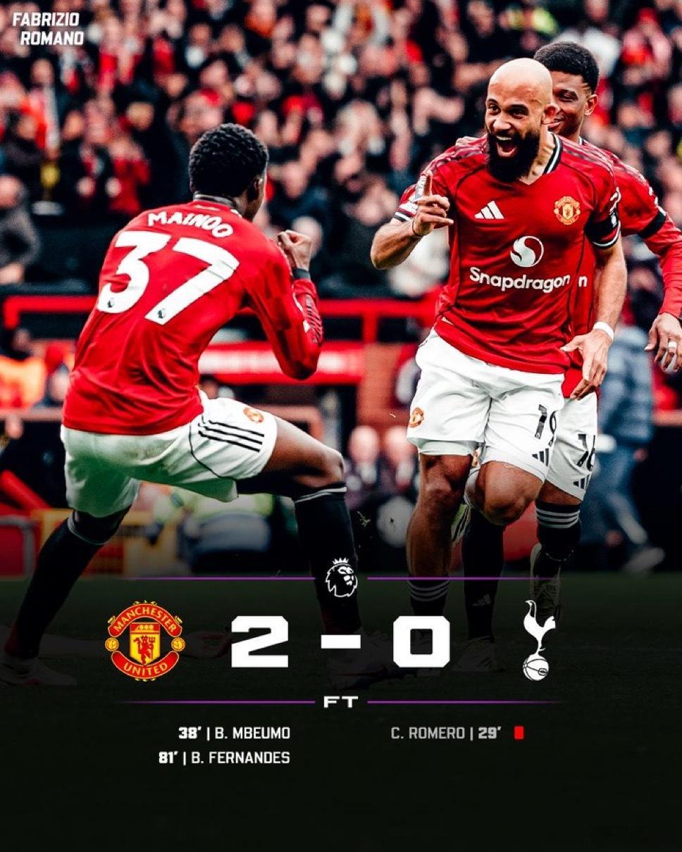 另一方面曼联战胜了热刺曼联2比0热刺热点现场热刺目前排名第十四只高出降级区