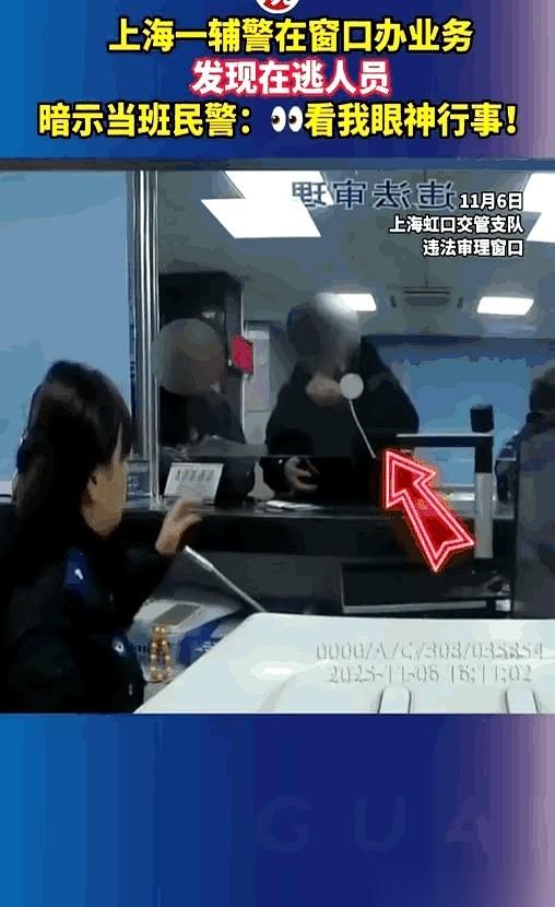 电脑上“在逃人员”四个红字跳出来的那一秒，我猜上海那个辅警小姐姐的心脏，肯定漏跳