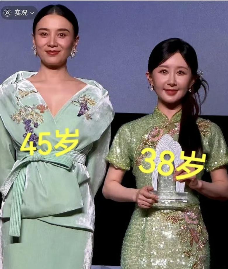 宋佳、舒畅同框出席活动。宋佳45岁，身高173cm。舒畅38岁，身高161cm