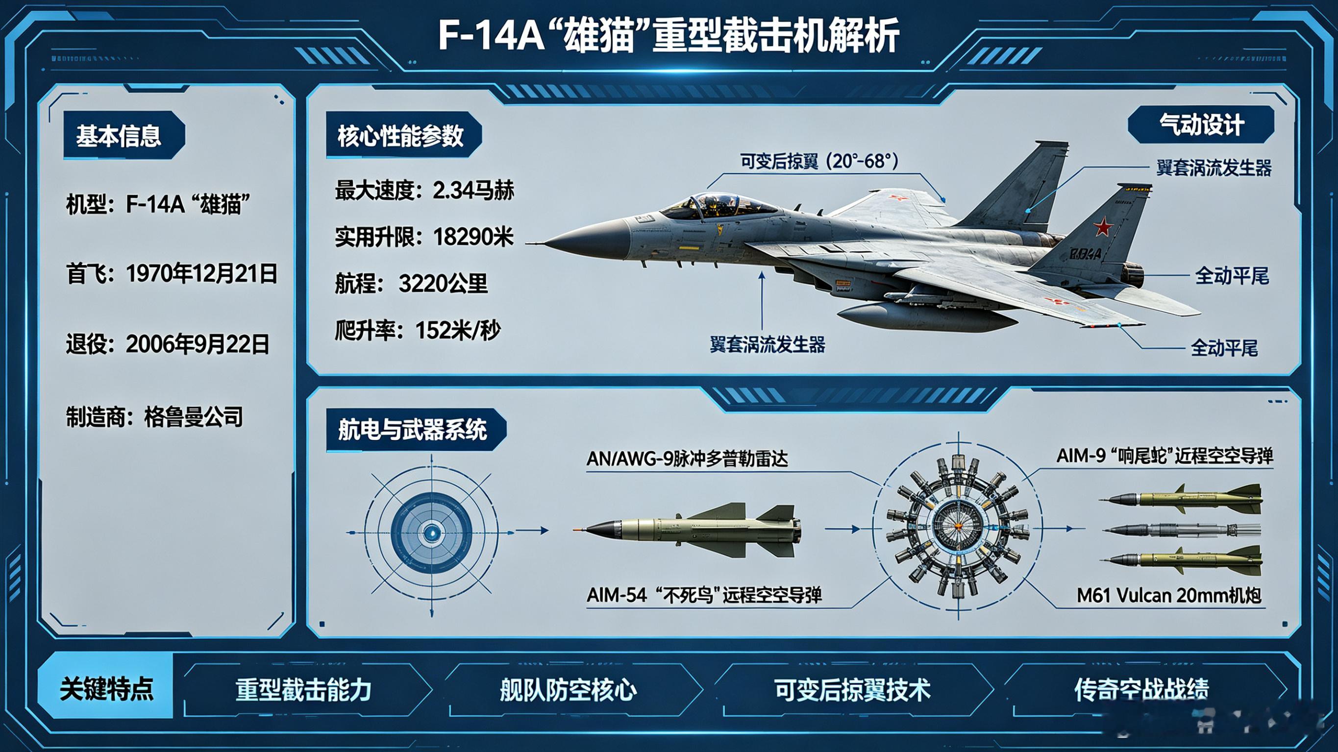 每天认识一件兵器——F-14A“雄猫”重型截击机今天聊聊冷战时期美国海军的“空中