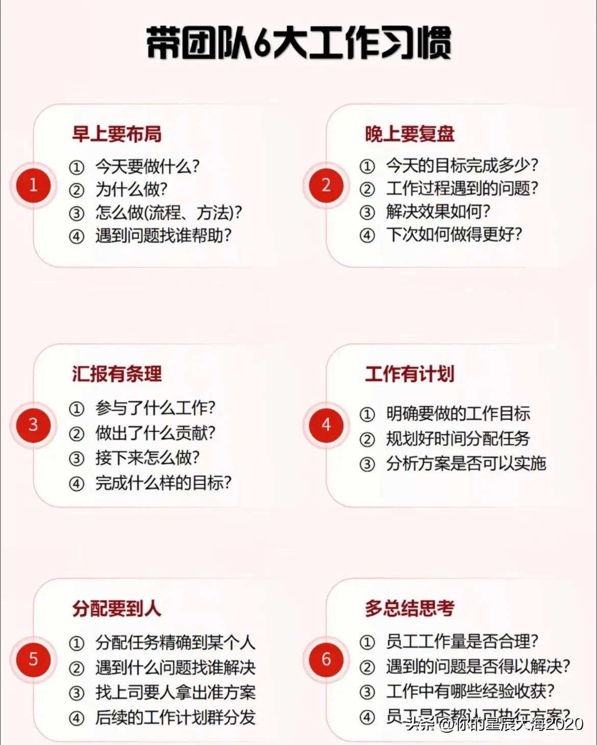 带团队的6大工作习惯！