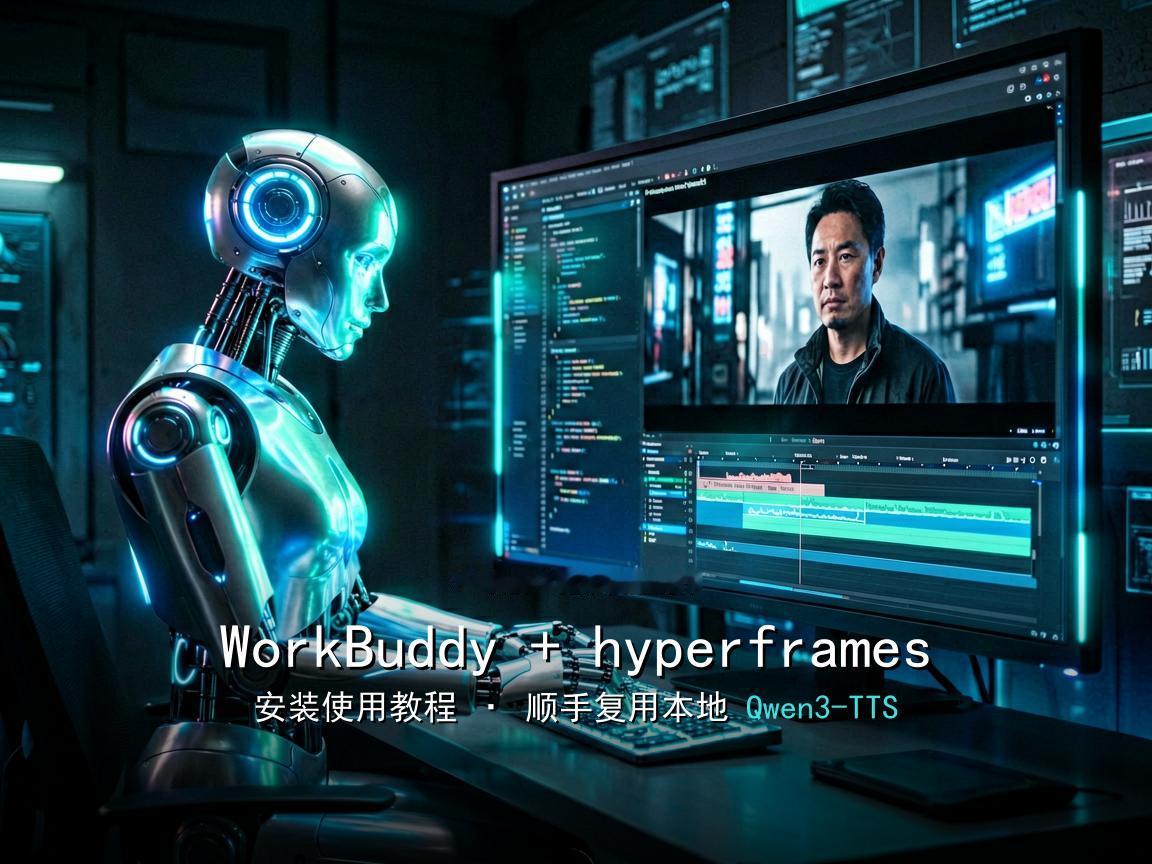 WorkBuddy+HyperFrames实操安装教程：装完就能出片，还能