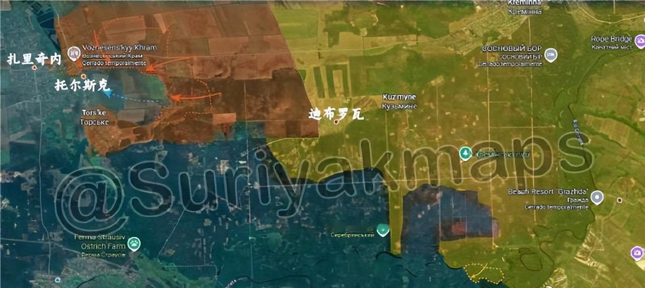 suriyak更新8.6俄乌局势1、红利曼：俄军控制了托尔斯克东北的大片阵地。