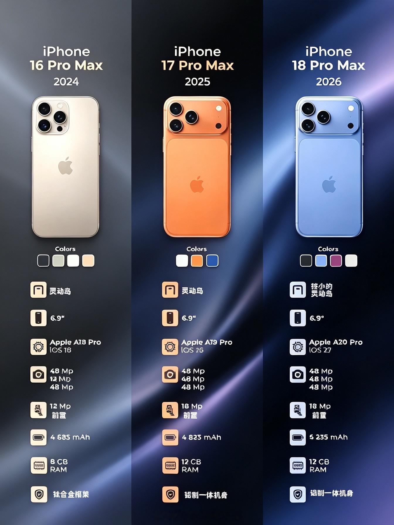 iPhone18ProMax预计参数配置已被多次曝光，跟前两代比，算不算挤