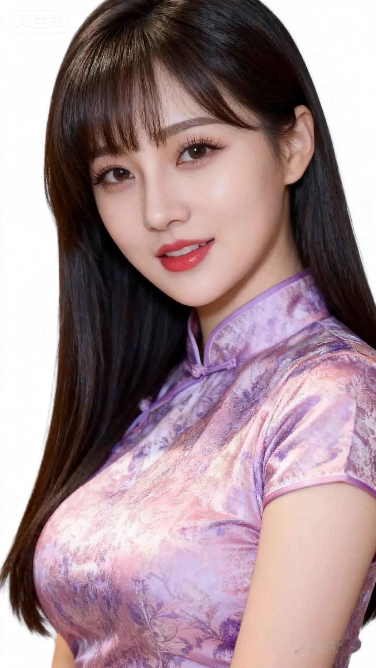 温柔紫调旗袍，优雅气质女神🌸✨