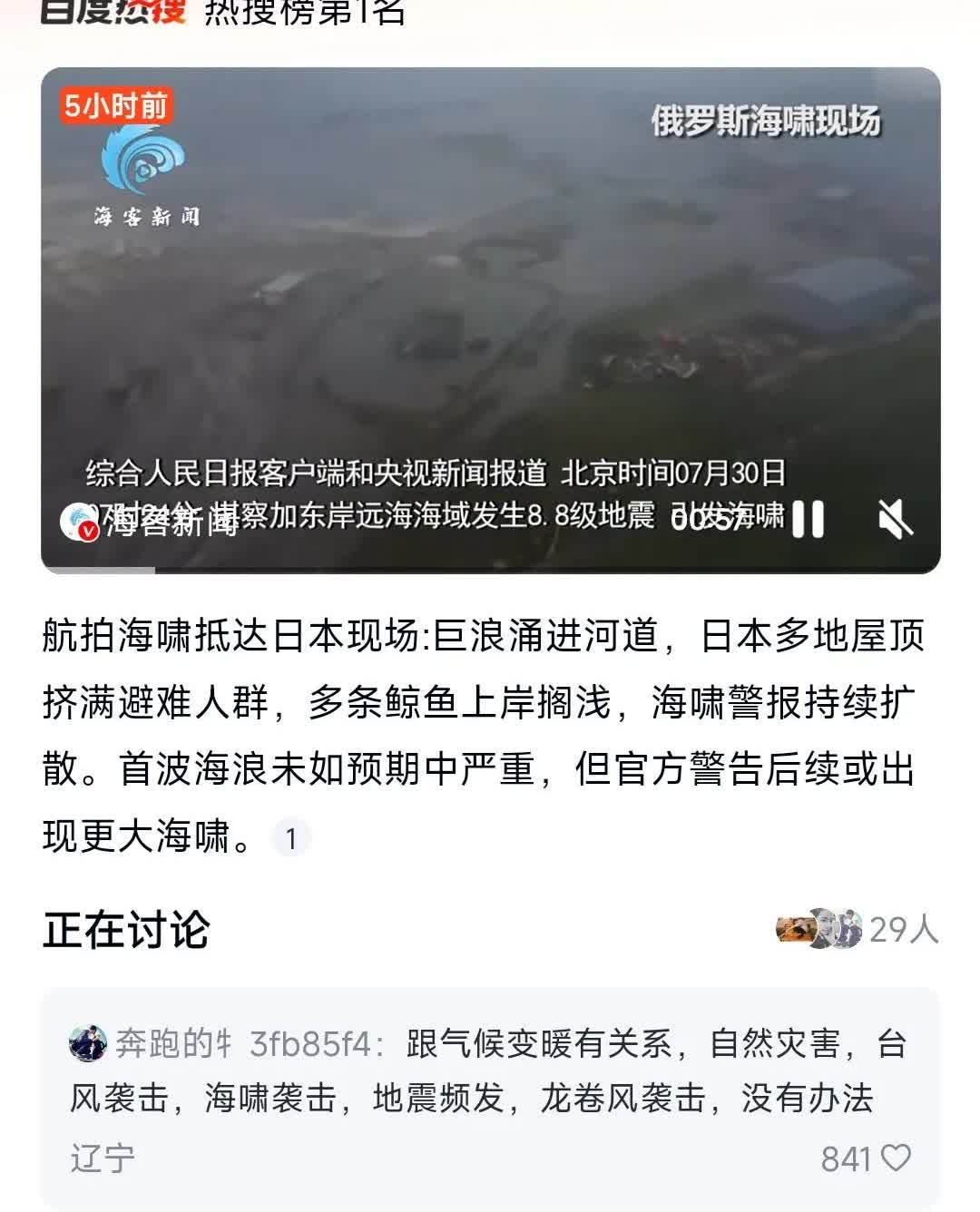 我的天！日本这海啸看得人鸡皮疙瘩都起来了！巨浪跟疯了似的往河道里灌，屋顶上密密麻