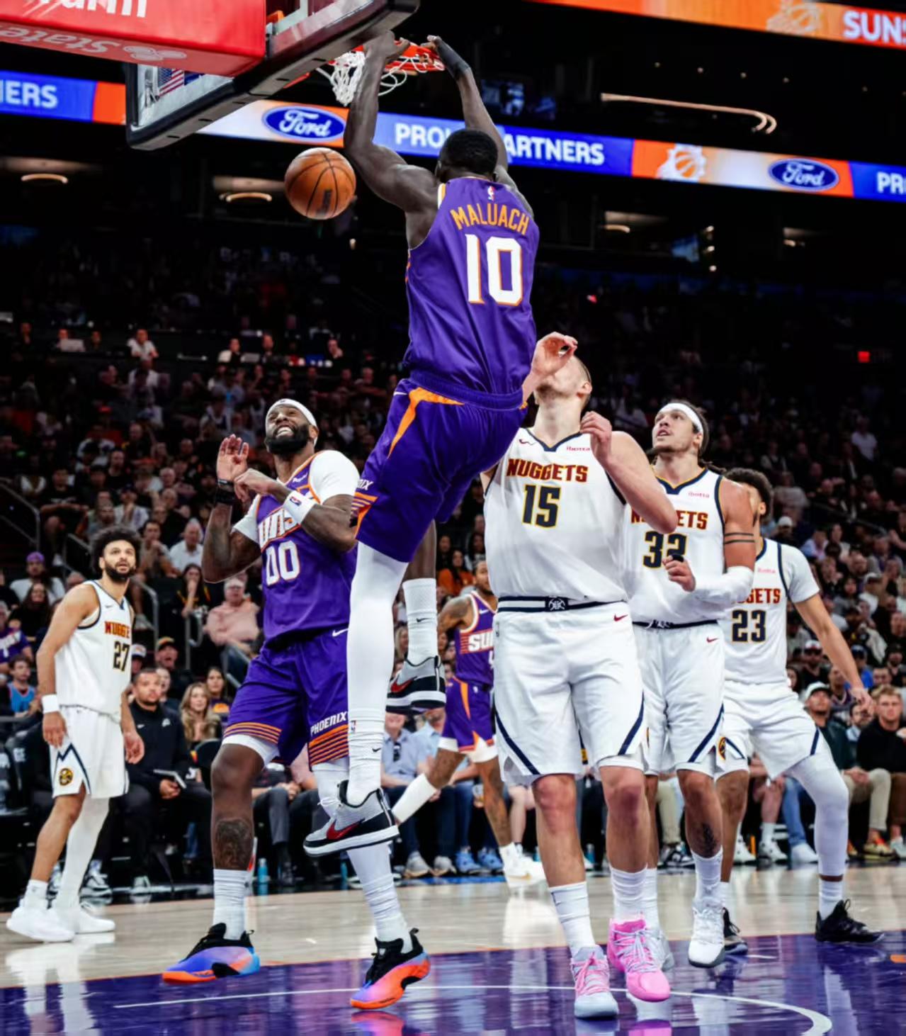 掘金125-123射太阳！赛后数据一目了然，最大功臣是他太阳后场双枪挑战掘金五