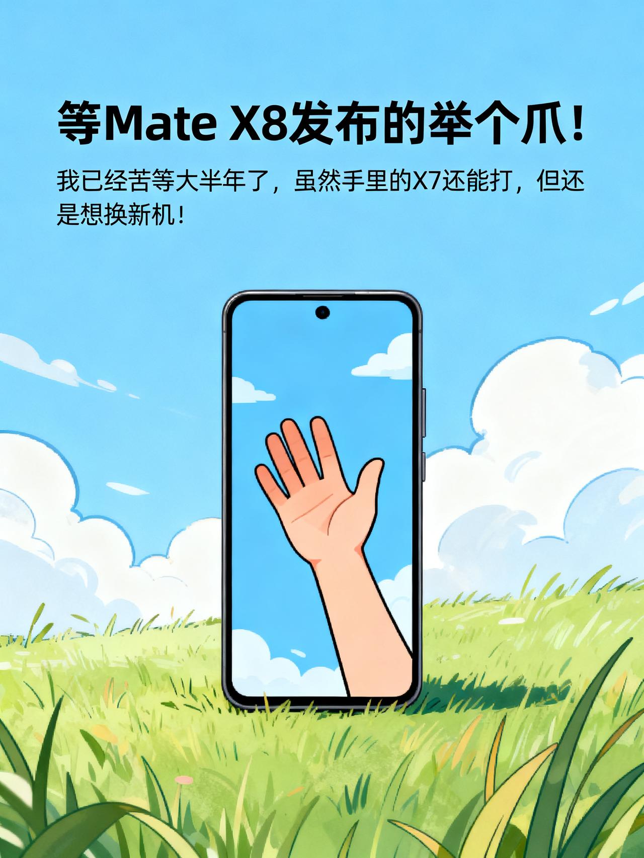 等MateX8发布的举个爪！我已经苦等大半年了，虽然手里的X7还能打，但还是想
