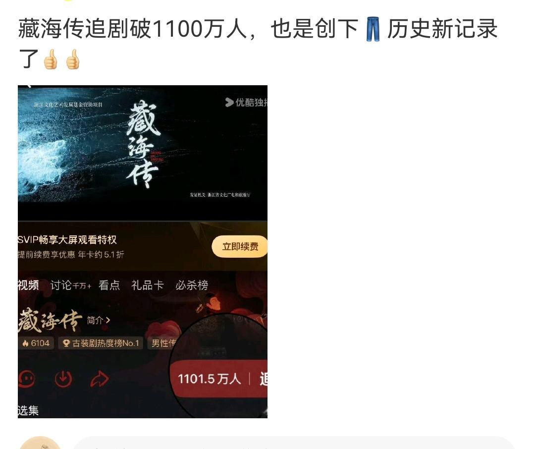 追藏海传的远不只这些人，这些是点了那个追剧（预约）的，还有好多观众根本没点那里。