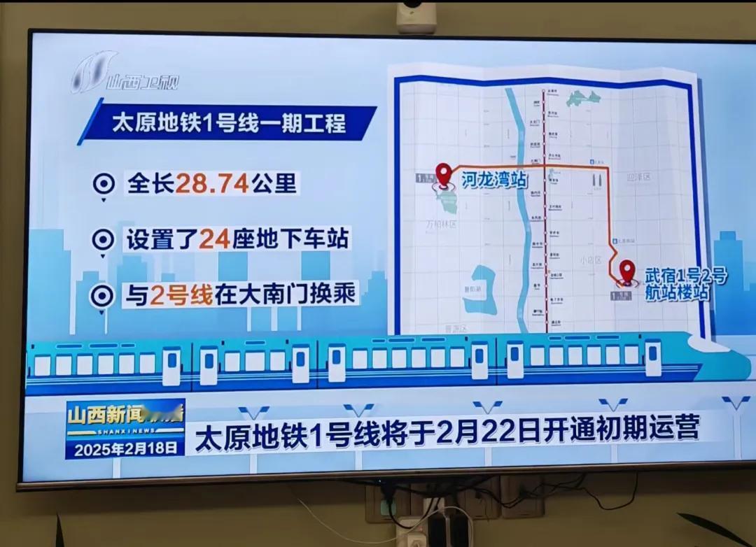 从新闻上看太原地铁1号线在2月22日开通，届时太原就会从一线城市变为二线城市，地