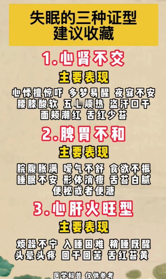 失眠分3种证型，对照看看你属于哪一类？