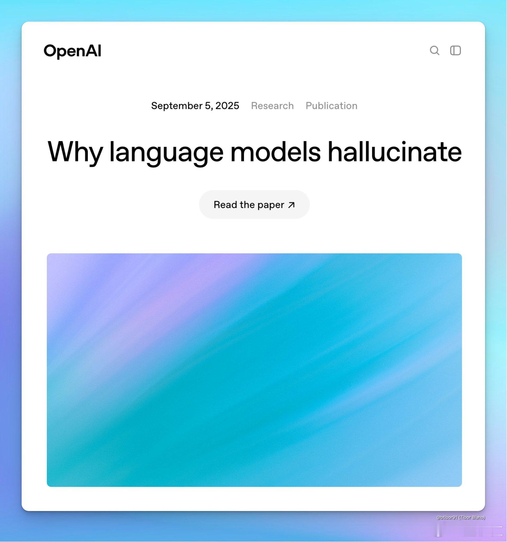 OpenAI揭秘幻觉根本原因OpenAI否定现有模型训练方法OpenAI最新论文