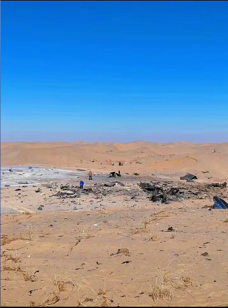 网传图，是昨天朱雀三号一级的坠落现场吗？如果是真的话，那确实就砸在预定着陆场的边