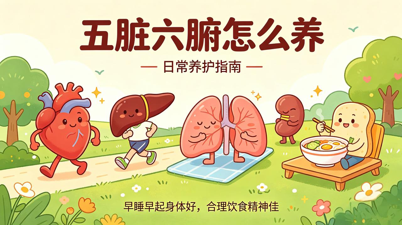 五脏六腑怎么养？①养心：少动怒，勤深呼吸，早睡作息！②养肝：多步行，不熬