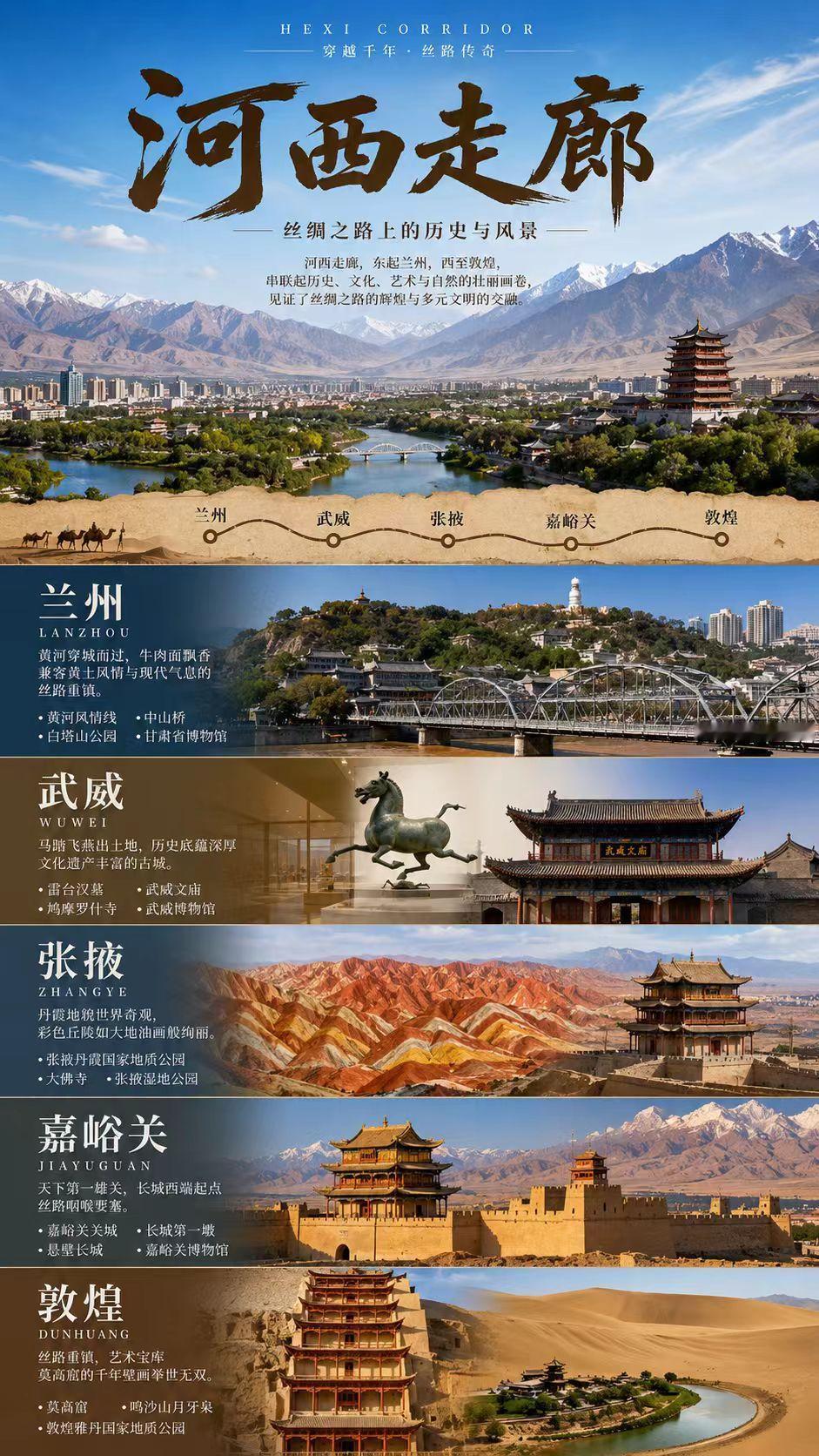 直接抄作业！河西走廊5天4晚保姆级攻略，不走回头路🔥这条路线我愿称之为“中