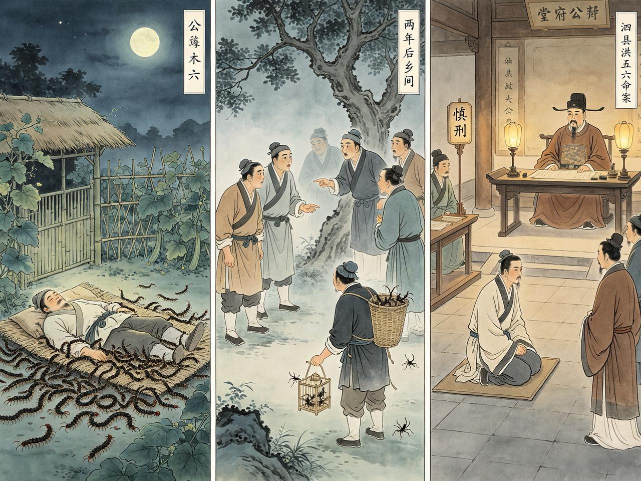 北宋时，泗县有个农夫叫洪五六。一天夜里，他宿在野外瓜棚中，次日被人发现时，千万条