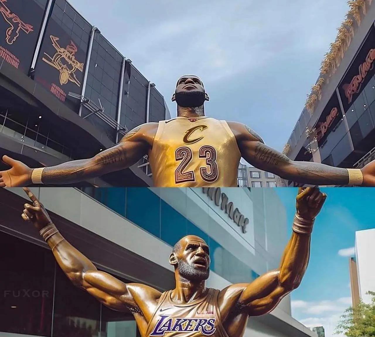 NBA联盟球队争着为詹姆斯立雕像？在很多詹姆斯球迷眼里，伟大如詹姆斯，能够带领