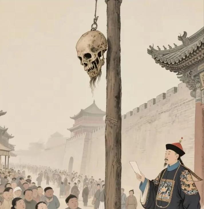 1726年冬天，北京菜市口，一颗血淋淋的人头挂在杆上，风吹日晒，乌鸦盘旋，路人绕
