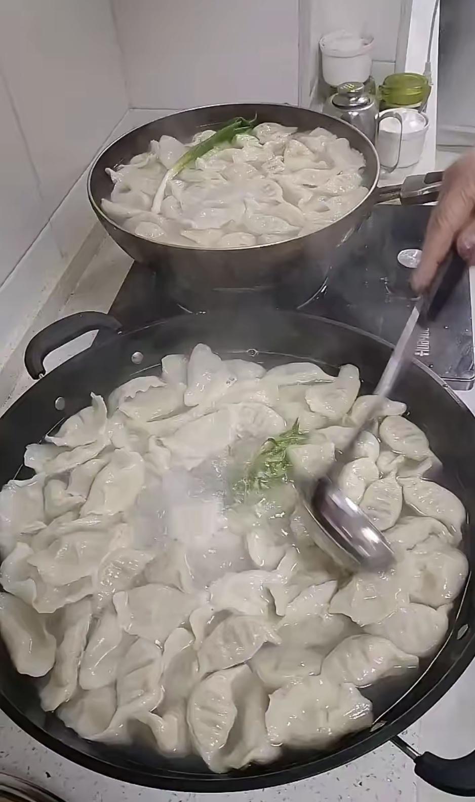 今天去朋友家吃饺子，被她搞了一波大的。包了一堆，煮了两大锅，吃不完的她全煮熟晾凉