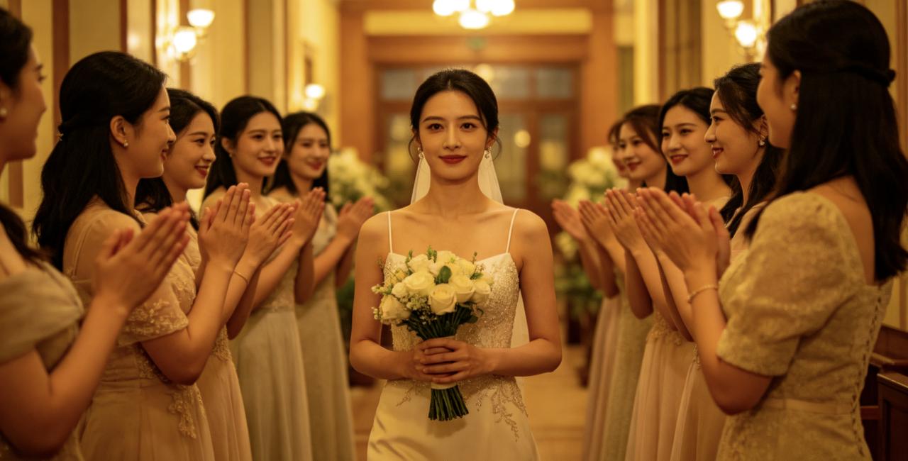 陈露在闺蜜婚礼上抽中了捧花。司仪让她对在场单身男士说句话，她举起话筒：“我月薪