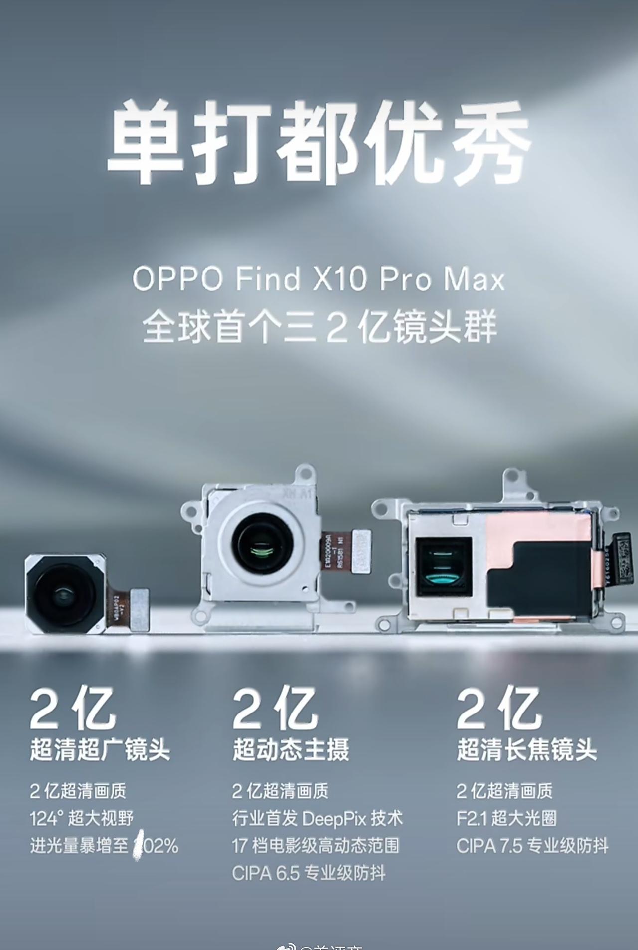 OPPOFindX10ProMax的三两亿最大优势是全焦段不缩水：