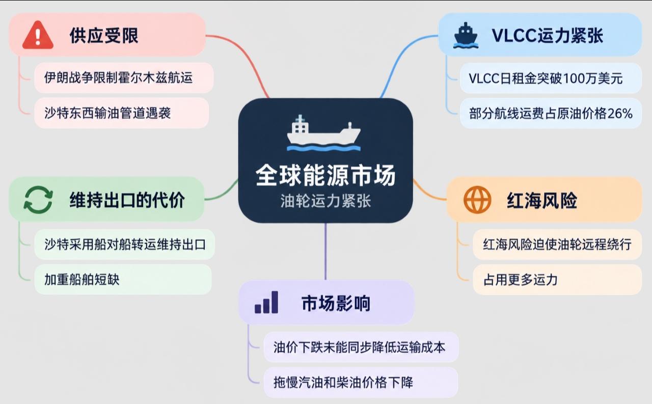 一桶油100美元，光运费就要26美元！全球油轮荒来了全球能源市场出现了一个新