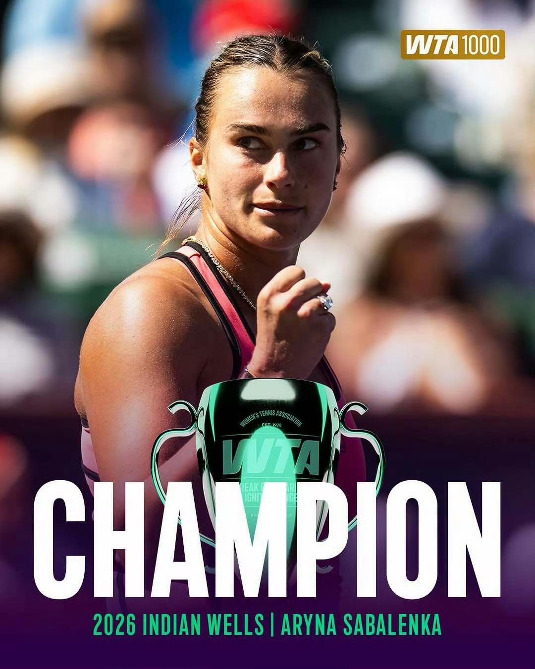 目前这个阶段，不管男女，想要连过世一世二夺冠，是一件多么困难的事情。萨巴伦卡过