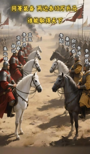 大明对大唐，同等装备，各领10万兵马，谁能取得天下？