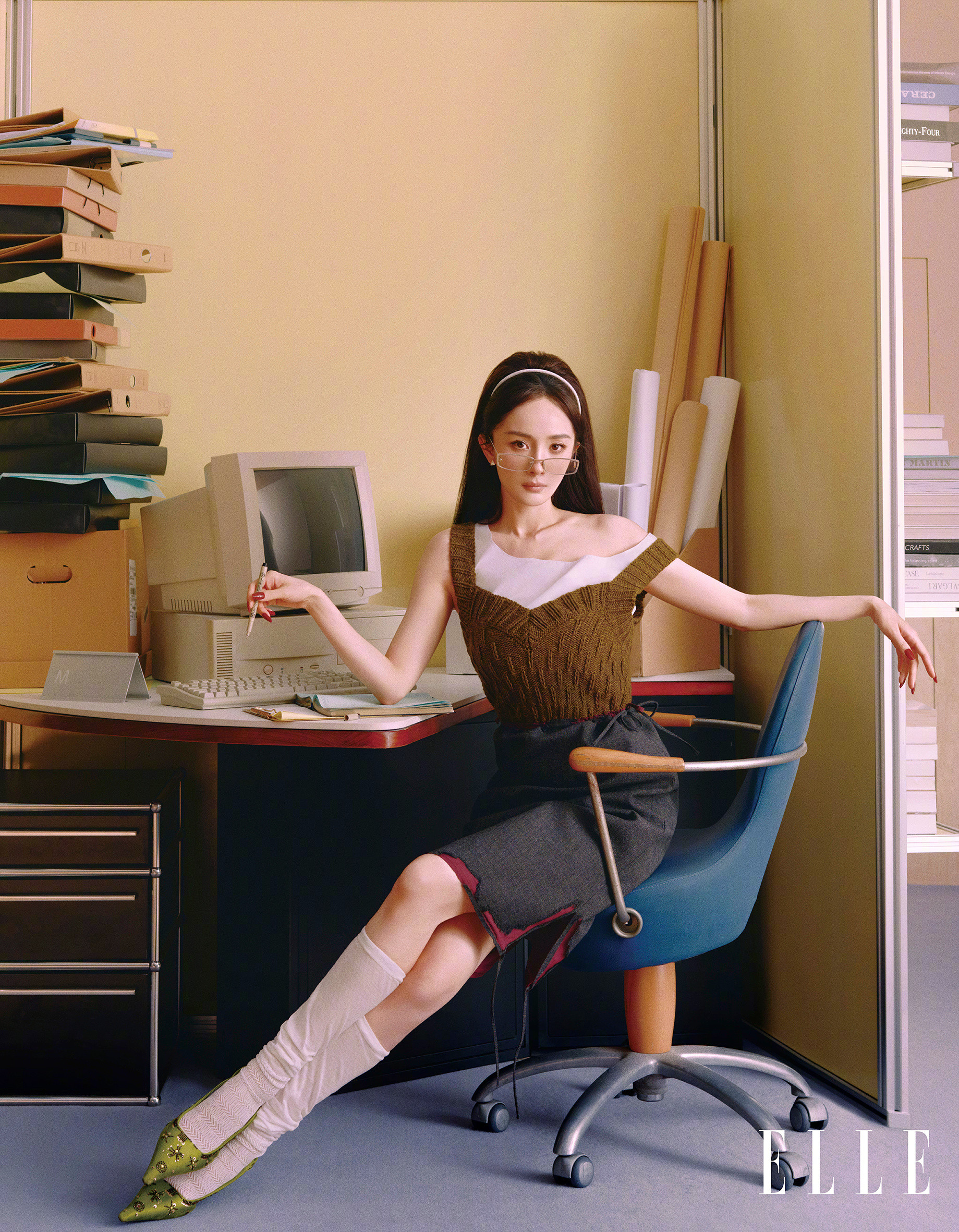 👠杨幂ELLE金九封面