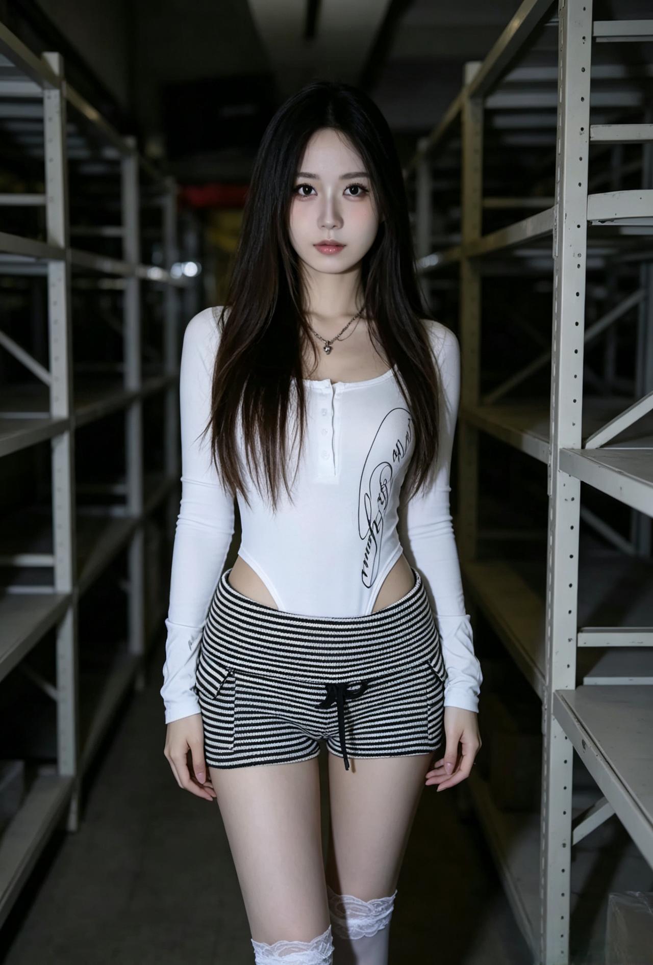 素衣轻巧衬清姿，条纹分明巧作思。暗里微光藏秀色，亭亭独立自成诗。