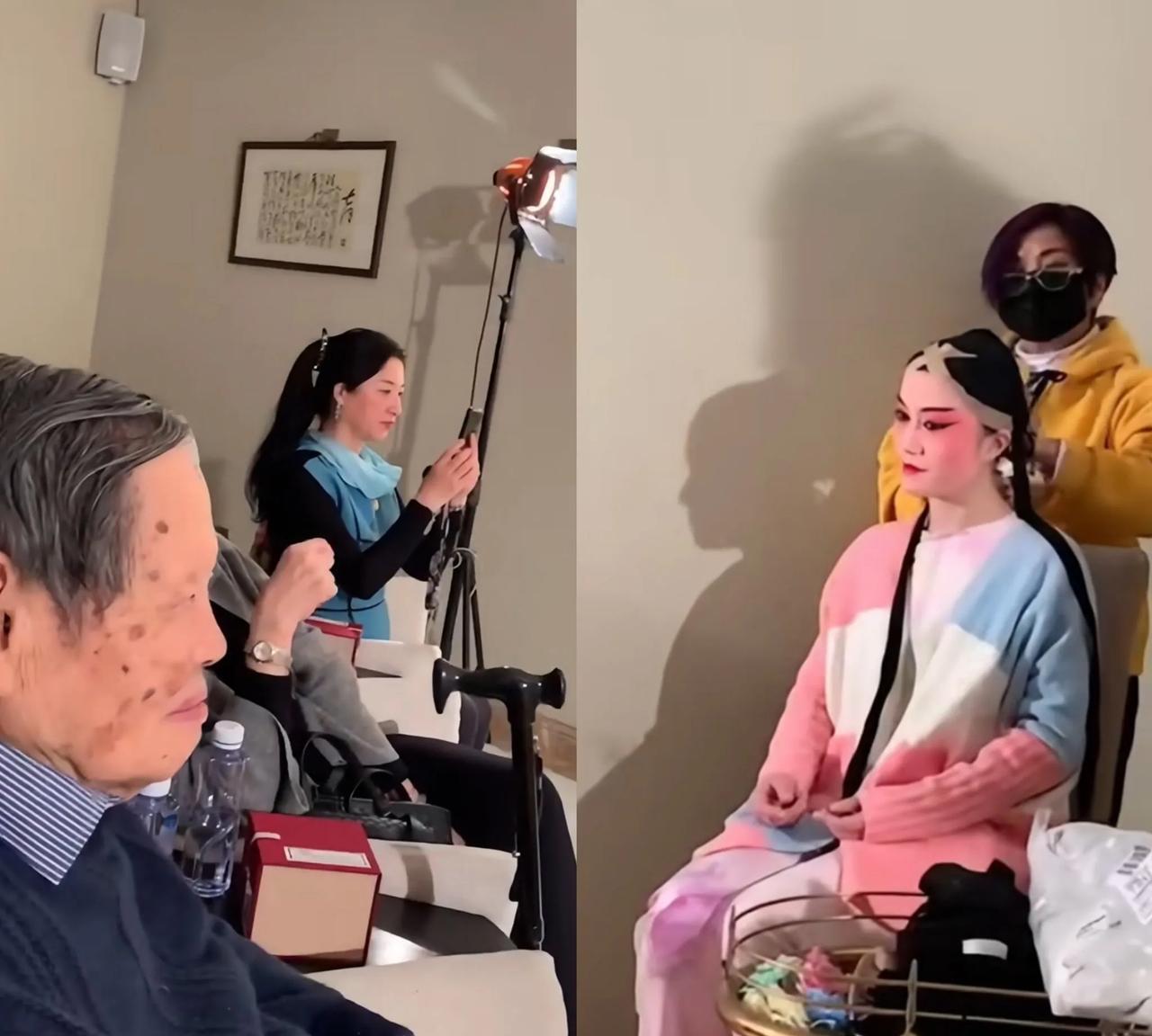 翁帆博士听说是为了给丈夫杨振宁庆生，特意学习唱京剧。国庆节是杨振宁的生日，杨振