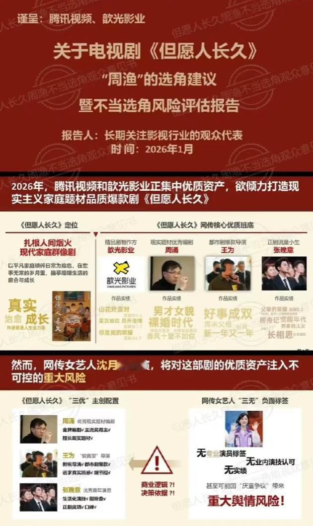 张晚意粉丝为为了拒绝沈月做了一份PPT！看来张晚意是肯定会接《但愿人长久》这个