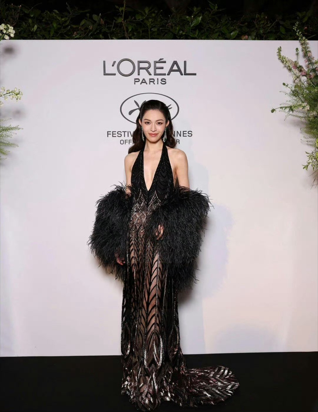 钟楚曦戛纳活动演绎ElieSaab2024秋冬高定[玫瑰]​​​