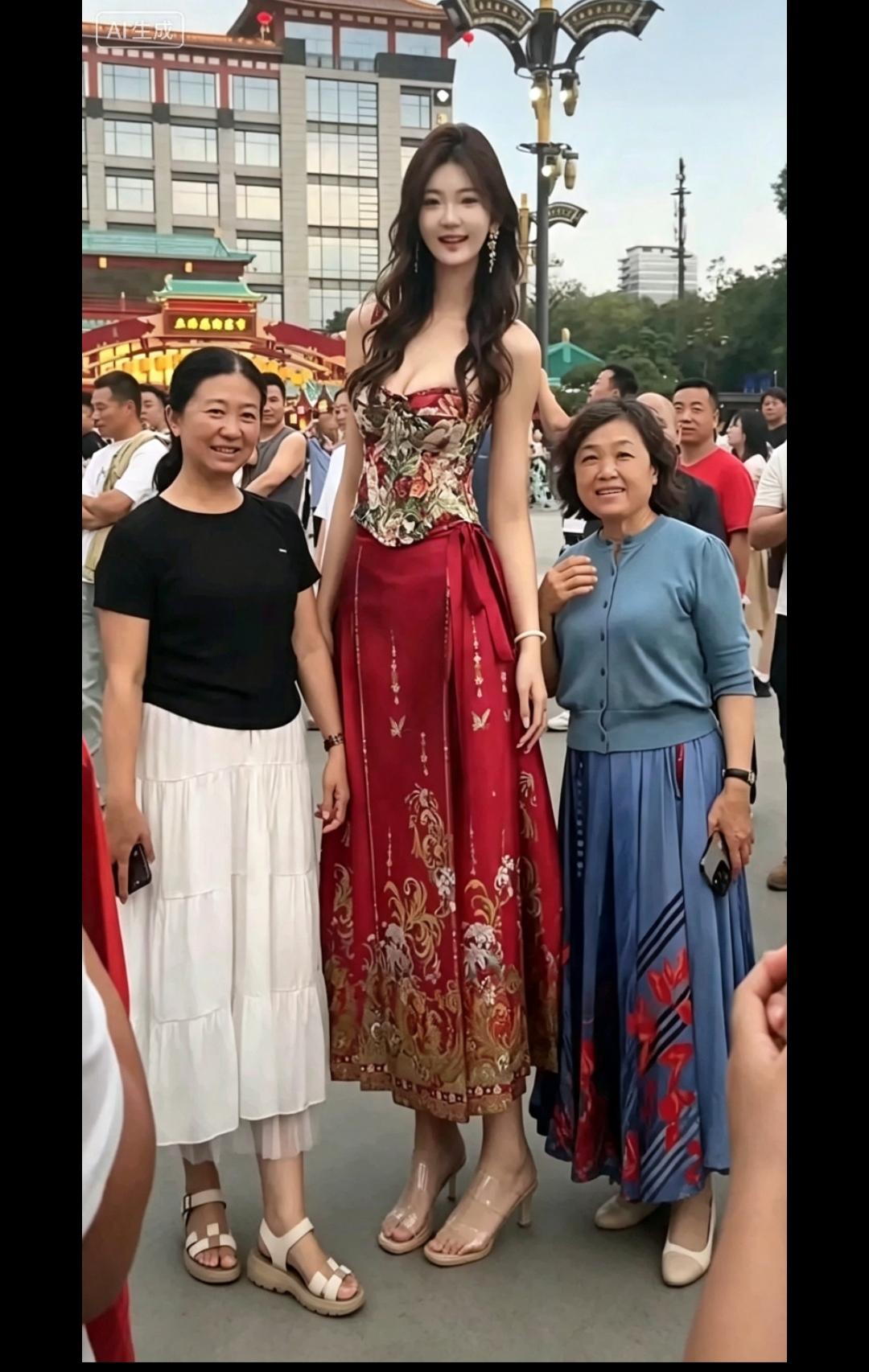 真的有个子这么高挑的女生吗？逛西安街头偶然撞见这一幕，瞬间被惊艳到。姑娘目