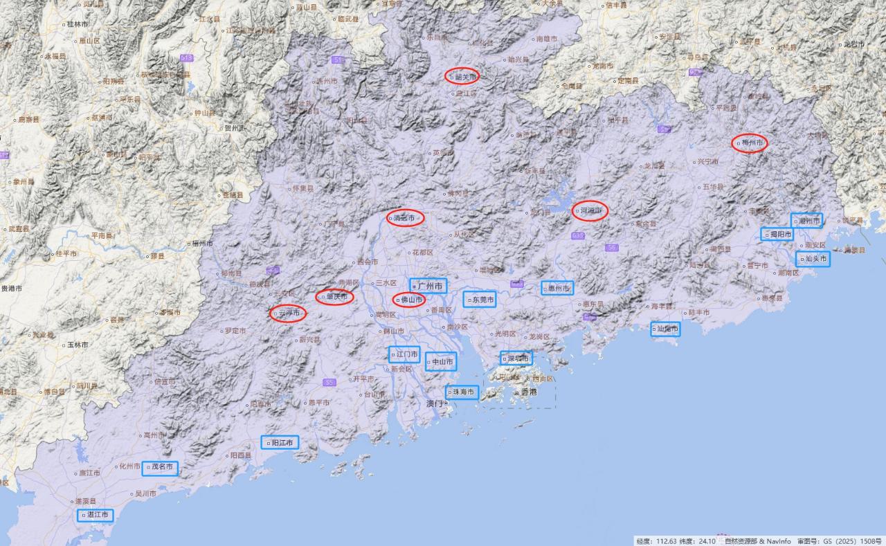 广东省海岸线全国最长，不含海岛的海岸线也有4100公里；地市级的行政区数量也是全