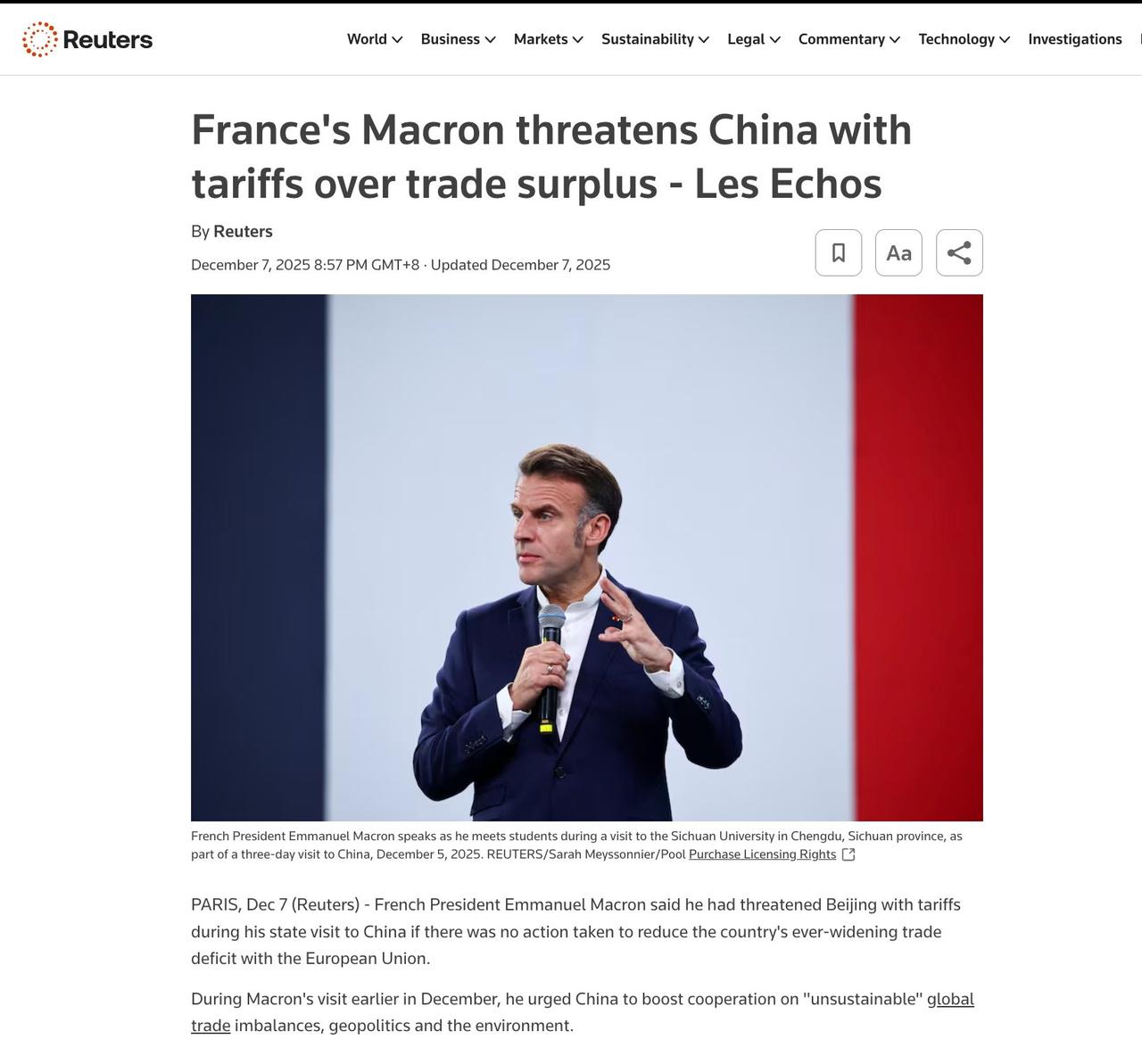 现在整个欧洲整体倒向中国了 先看法国，嘴上喊着欢迎中国投资，实际行动比谁都积