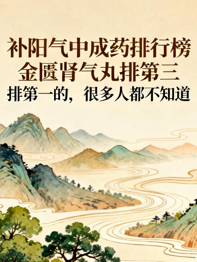 补阳气中成药排行榜：金匮肾气丸排第三，排第一的，很多人都不知道说到补阳气，十