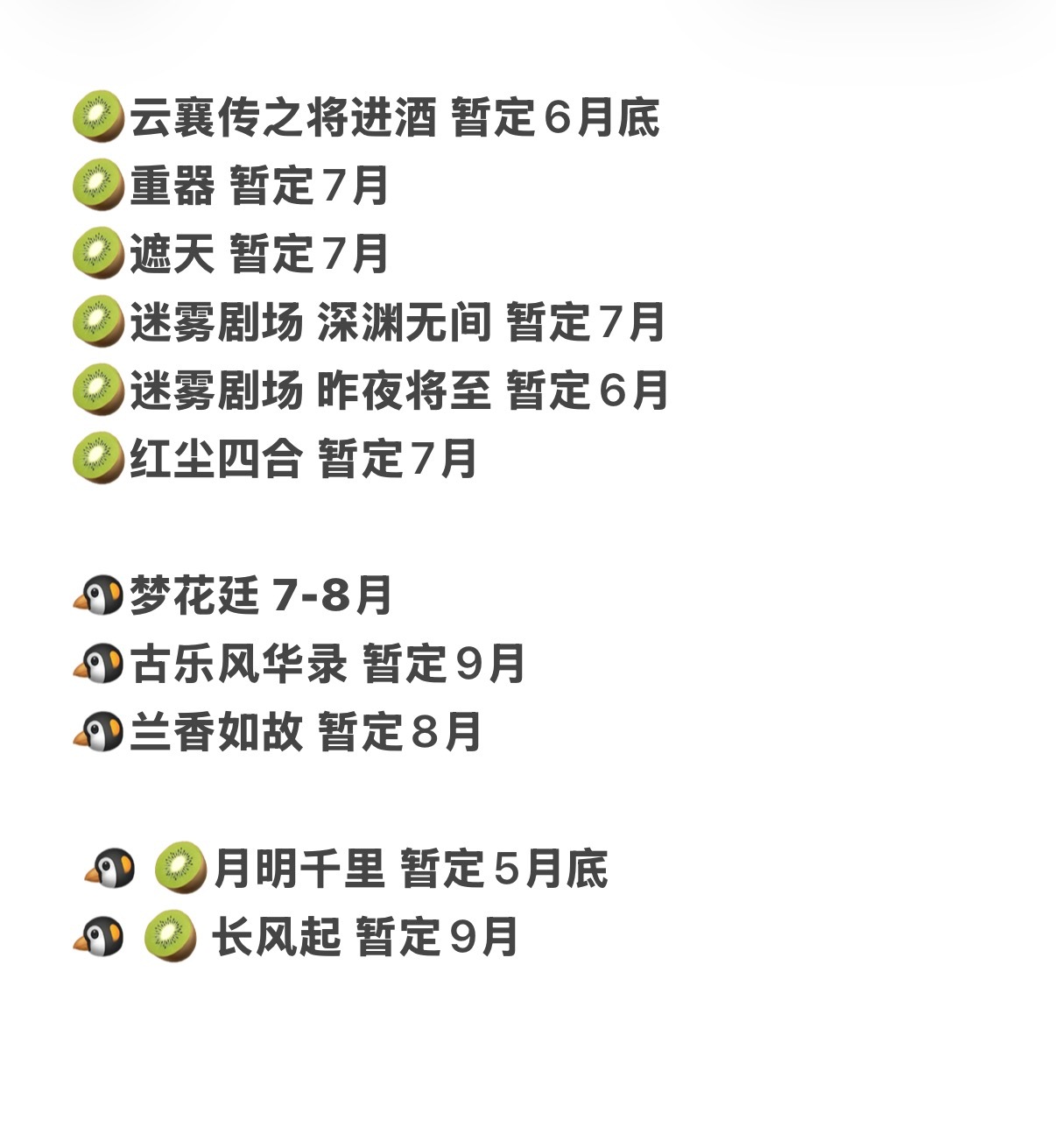 来看看今年腾讯爱奇艺优酷暑假档排播！有想看的吗