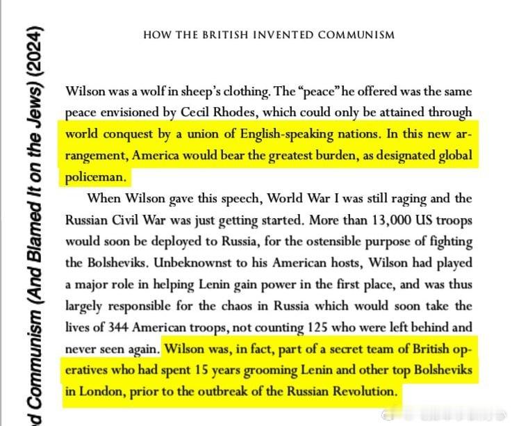 《纽约时报》畅销书作家理查德·坡认为，英国在第一次世界大战和布尔什维克革命中都发